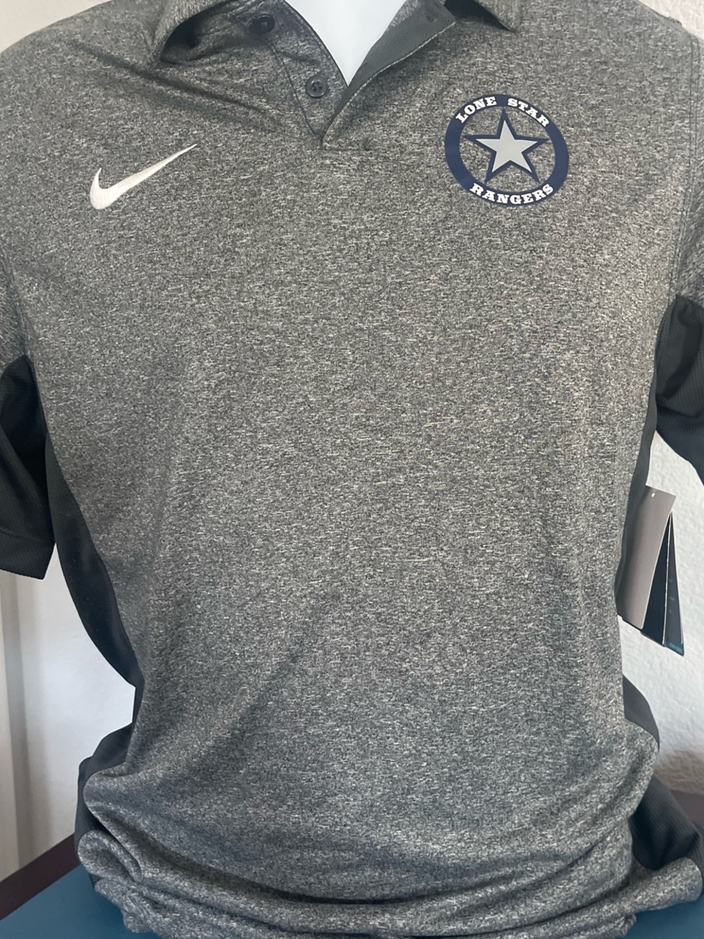 New Dri Fit Nike Gray Heather Lone Star Rangers Polo